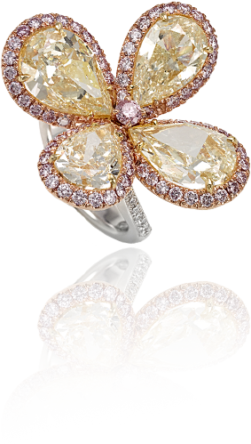 flower ring fancy diamonds